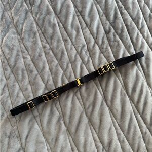 Bordelle Black Belt with Gold Buckles